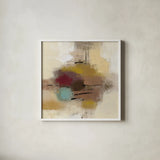 Morello Cherry Abstract I by Silvia Vassileva. Shown in a crisp white glass frame for a clean and minimalist style. Available as an archival giclee rolled canvas, fine art paper, or poster print. SKU 63909a.