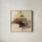 Morello Cherry Abstract II by Silvia Vassileva. Shown in a natural wood glass frame for a timeless modern aesthetic. Available as an archival giclee rolled canvas, fine art paper, or poster print. SKU 63910a.