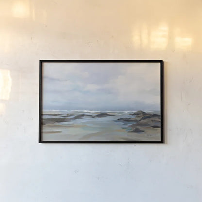 Morning Beach by Silvia Vassileva. shown as a paper print in a black flame. Available as a archival giclee rolled canvas, fine art paper, or poster print. SKU 78732i.