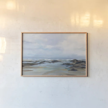 Morning Beach by Silvia Vassileva. shown as a paper print in a natural frame. Available as a archival giclee rolled canvas, fine art paper, or poster print. SKU 78732i.