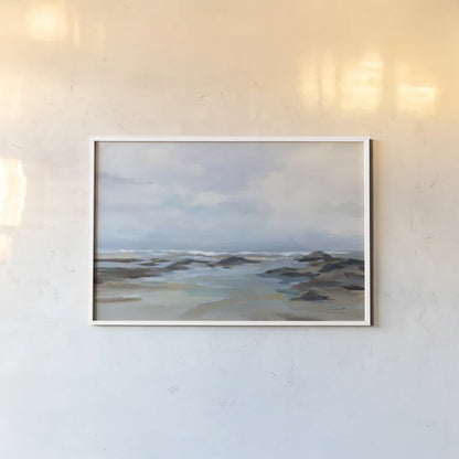 Morning Beach by Silvia Vassileva. shown as a paper print in a white frame. Available as a archival giclee rolled canvas, fine art paper, or poster print. SKU 78732i.