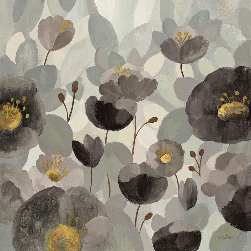 Morning Bloom Greige by Silvia Vassileva. SKU 20096a. Archival Giclee Fine art print for wall decor.