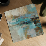 Morning Fjord Square I by Silvia Vassileva. Shown as a detailed flat fine art print, highlighting archival giclee quality. Available as an archival giclee rolled canvas, fine art paper, or poster print. SKU 26898a.