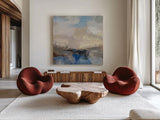 Morning Marine Layer I by Silvia Vassileva. Shown as extra-large giant wall art in a modern living room. Available as an archival giclee rolled canvas, fine art paper, or poster print. SKU 87414a.