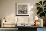 Morning Marine Layer II by Silvia Vassileva. Displayed in a glass frame with matte in a clean modern living room. Available as an archival giclee rolled canvas, fine art paper, or poster print. SKU 87415a.