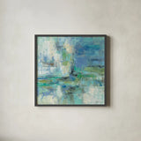 Morning Port by Silvia Vassileva. Shown in a sleek black glass frame for a contemporary gallery look. Available as an archival giclee rolled canvas, fine art paper, or poster print. SKU 21909a.