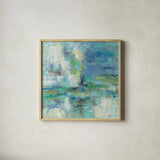 Morning Port by Silvia Vassileva. Shown in a natural wood glass frame for a timeless modern aesthetic. Available as an archival giclee rolled canvas, fine art paper, or poster print. SKU 21909a.