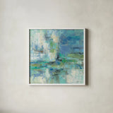 Morning Port by Silvia Vassileva. Shown in a crisp white glass frame for a clean and minimalist style. Available as an archival giclee rolled canvas, fine art paper, or poster print. SKU 21909a.