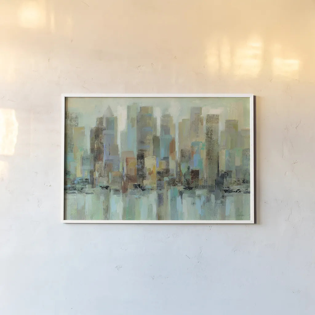 Morning Reflections by Silvia Vassileva. shown as a paper print in a white frame. Available as a archival giclee rolled canvas, fine art paper, or poster print. SKU 23837i.