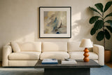 Morning Sail by Silvia Vassileva. Displayed in a glass frame with matte in a clean modern living room. Available as an archival giclee rolled canvas, fine art paper, or poster print. SKU 71193a.