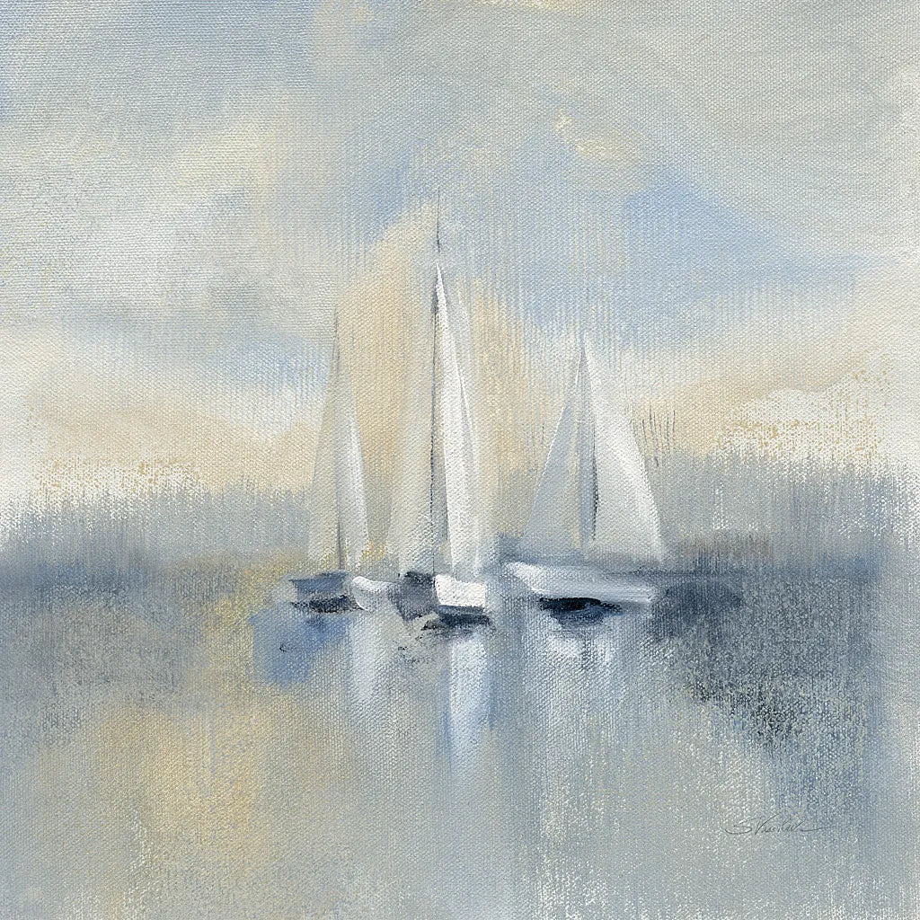 Morning Sail I Blue by Silvia Vassileva. SKU 34375a. Archival Giclee Fine art print for wall decor.