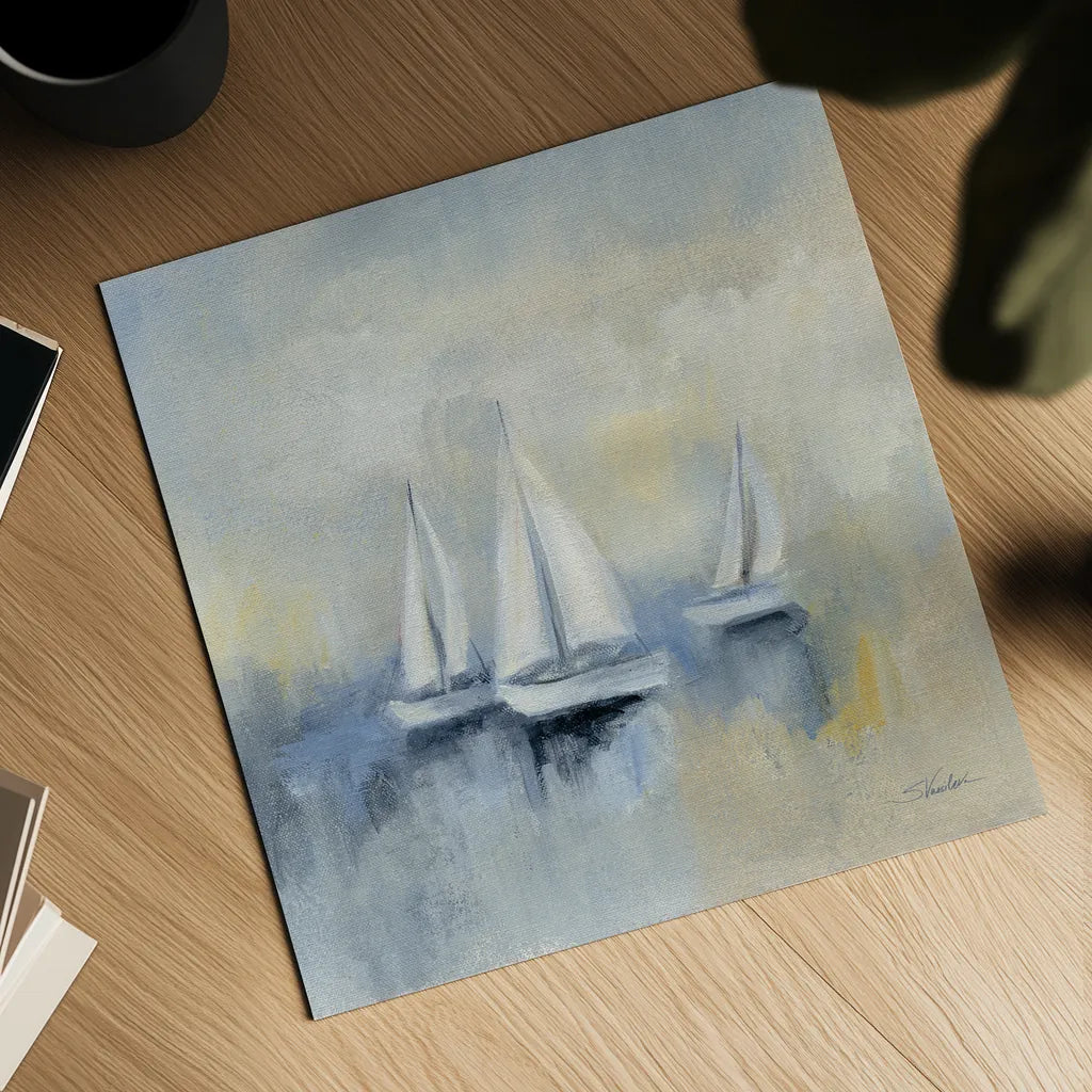Morning Sail II by Silvia Vassileva. Shown as a detailed flat fine art print, highlighting archival giclee quality. Available as an archival giclee rolled canvas, fine art paper, or poster print. SKU 33964a.