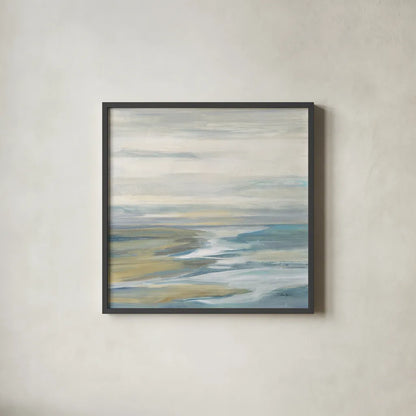 Morning Sea Light by Silvia Vassileva. Shown in a sleek black glass frame for a contemporary gallery look. Available as an archival giclee rolled canvas, fine art paper, or poster print. SKU 68339a.