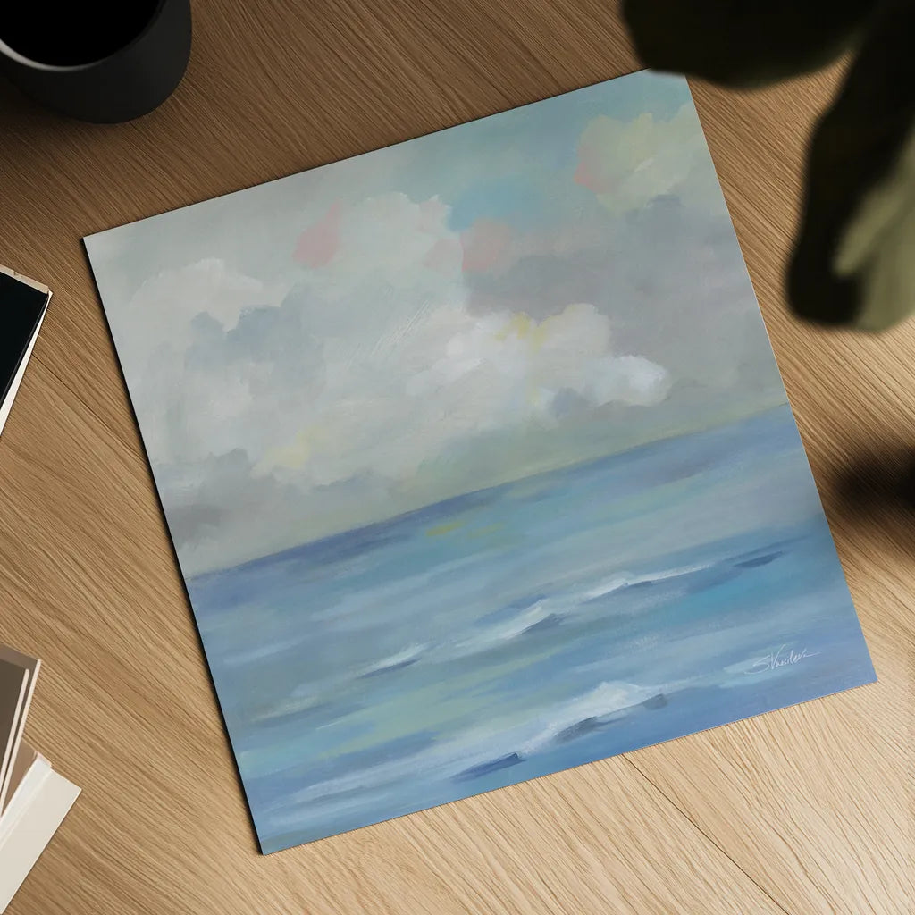 Morning Seaside Clouds by Silvia Vassileva. Shown as a detailed flat fine art print, highlighting archival giclee quality. Available as an archival giclee rolled canvas, fine art paper, or poster print. SKU 71289a.