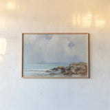 Morning at Stone Beach by Silvia Vassileva. shown as a paper print in a natural frame. Available as a archival giclee rolled canvas, fine art paper, or poster print. SKU 90322i.