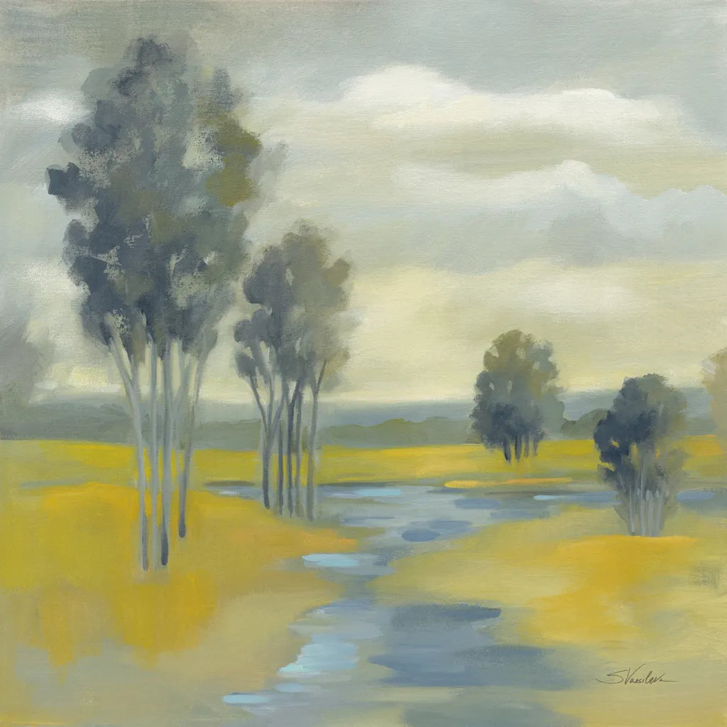 Mustard Yellow Fields by Silvia Vassileva. SKU 74913a. Archival Giclee Fine art print for wall decor.