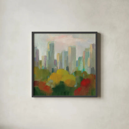 NYC Central Park I by Silvia Vassileva. Shown in a sleek black glass frame for a contemporary gallery look. Available as an archival giclee rolled canvas, fine art paper, or poster print. SKU 35828a.