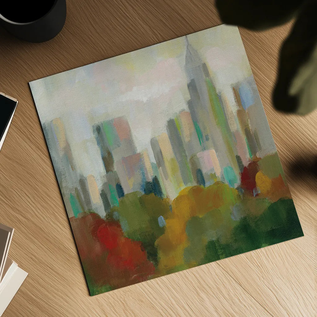 NYC Central Park II by Silvia Vassileva. Shown as a detailed flat fine art print, highlighting archival giclee quality. Available as an archival giclee rolled canvas, fine art paper, or poster print. SKU 35829a.