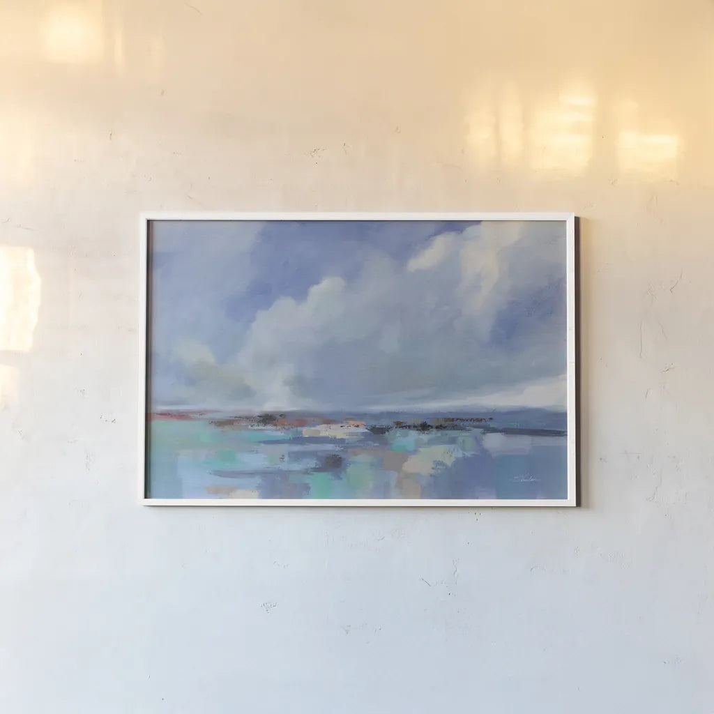 Nantucket Light by Silvia Vassileva. shown as a paper print in a white frame. Available as a archival giclee rolled canvas, fine art paper, or poster print. SKU 95129i.