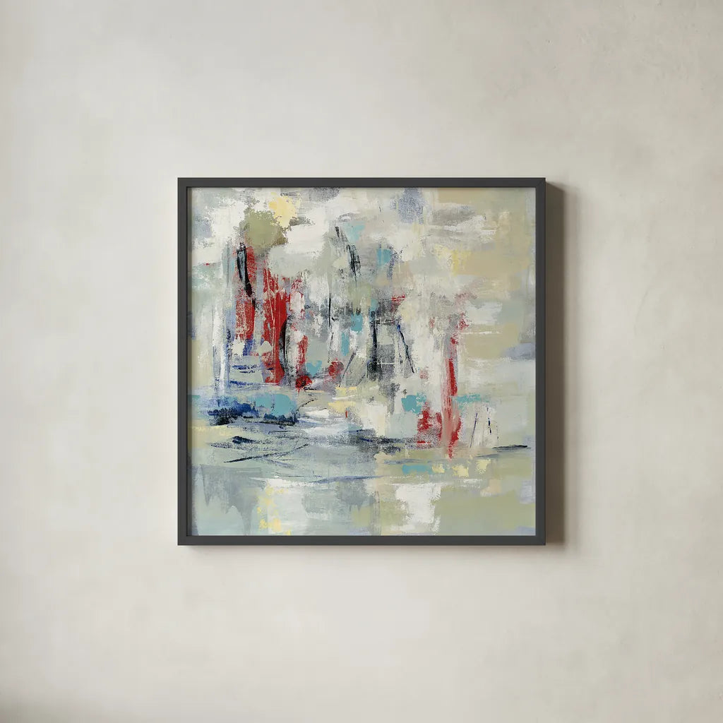 Nautical Mood by Silvia Vassileva. Shown in a sleek black glass frame for a contemporary gallery look. Available as an archival giclee rolled canvas, fine art paper, or poster print. SKU 21618a.