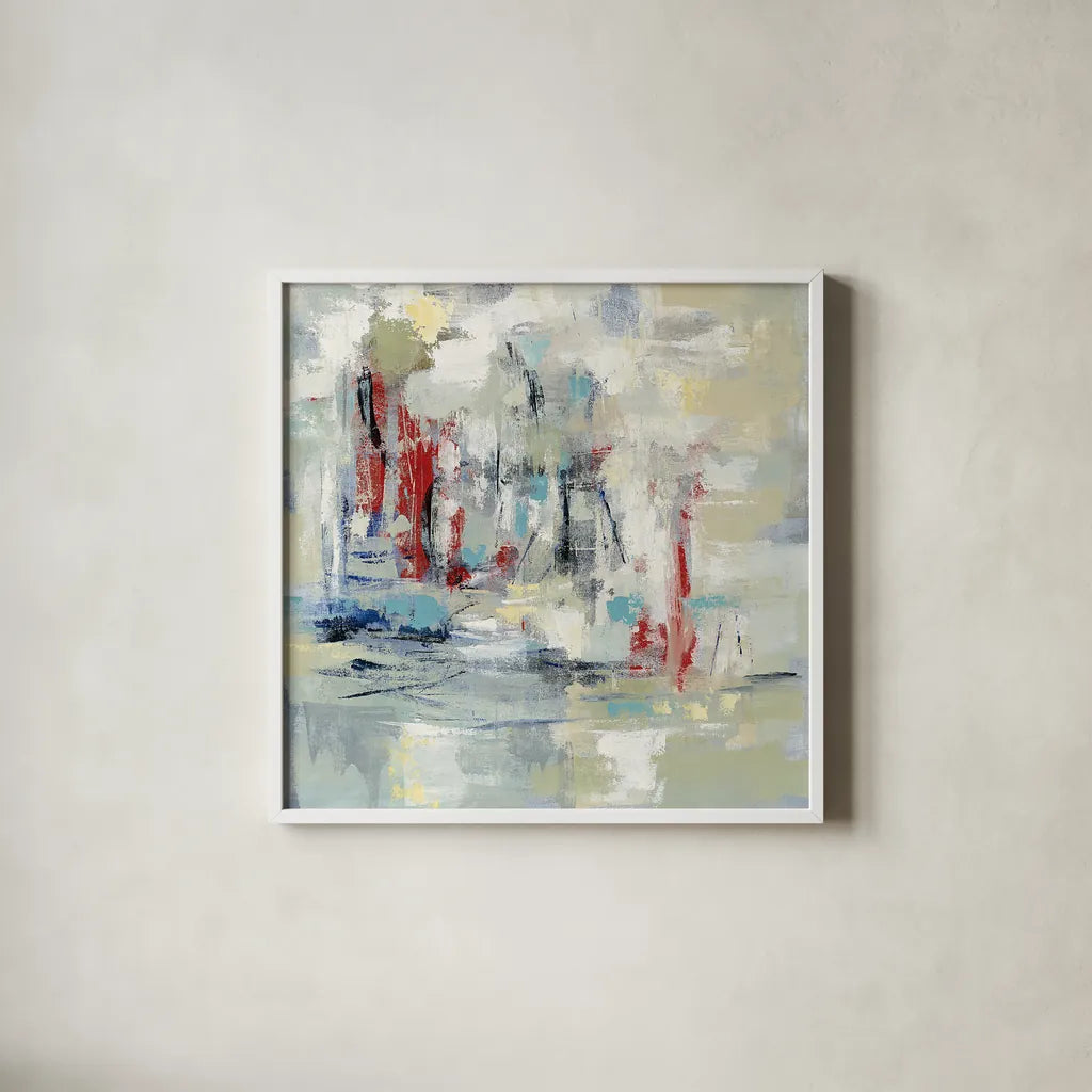 Nautical Mood by Silvia Vassileva. Shown in a crisp white glass frame for a clean and minimalist style. Available as an archival giclee rolled canvas, fine art paper, or poster print. SKU 21618a.