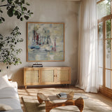 Nautical Mood Spice by Silvia Vassileva. Shown in a natural wood frame in a cozy modern living room. Available as an archival giclee rolled canvas, fine art paper, or poster print. SKU 40430a.