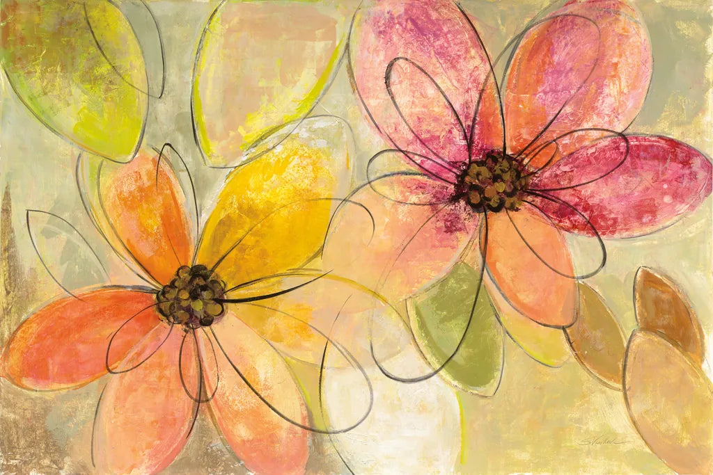 Neon Floral by Silvia Vassileva. SKU 28115i. Archival Giclee Fine art print for wall decor.