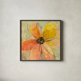 Neon Floral II by Silvia Vassileva. Shown in a sleek black glass frame for a contemporary gallery look. Available as an archival giclee rolled canvas, fine art paper, or poster print. SKU 28855a.