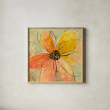 Neon Floral II by Silvia Vassileva. Shown in a natural wood glass frame for a timeless modern aesthetic. Available as an archival giclee rolled canvas, fine art paper, or poster print. SKU 28855a.