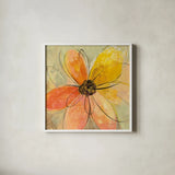 Neon Floral II by Silvia Vassileva. Shown in a crisp white glass frame for a clean and minimalist style. Available as an archival giclee rolled canvas, fine art paper, or poster print. SKU 28855a.