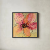 Neon Floral III by Silvia Vassileva. Shown in a sleek black glass frame for a contemporary gallery look. Available as an archival giclee rolled canvas, fine art paper, or poster print. SKU 28856a.
