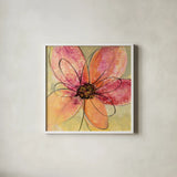 Neon Floral III by Silvia Vassileva. Shown in a crisp white glass frame for a clean and minimalist style. Available as an archival giclee rolled canvas, fine art paper, or poster print. SKU 28856a.