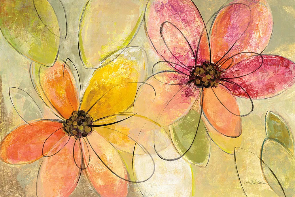 Neon Floral v2 by Silvia Vassileva. SKU 28890i. Archival Giclee Fine art print for wall decor.