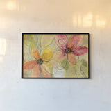 Neon Floral v2 by Silvia Vassileva. shown as a paper print in a black flame. Available as a archival giclee rolled canvas, fine art paper, or poster print. SKU 28890i.