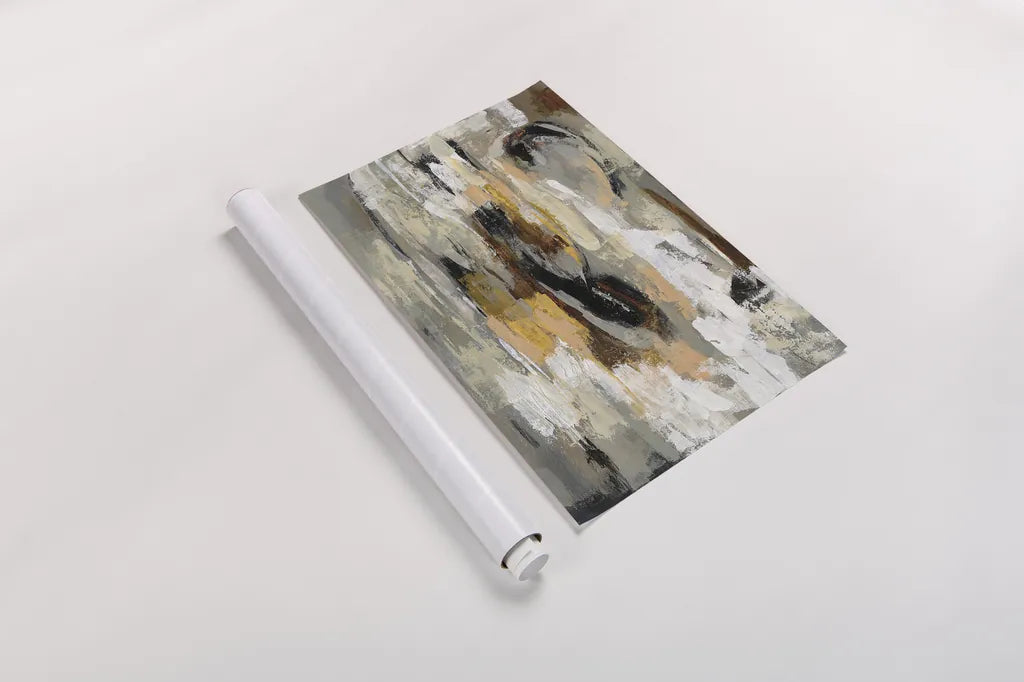 Neutral Abstract by Silvia Vassileva. shown as a rolled paper print. Available as archival giclee rolled canvas, fine art paper, or poster print. SKU 28103i.