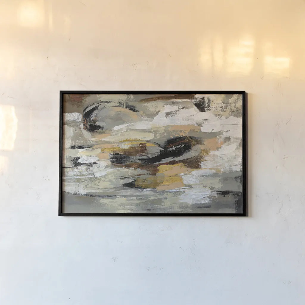 Neutral Abstract by Silvia Vassileva. shown as a paper print in a black flame. Available as a archival giclee rolled canvas, fine art paper, or poster print. SKU 28103i.