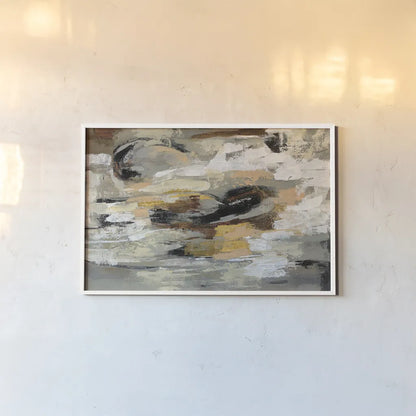 Neutral Abstract by Silvia Vassileva. shown as a paper print in a white frame. Available as a archival giclee rolled canvas, fine art paper, or poster print. SKU 28103i.