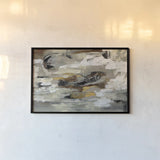 Neutral Abstract Gray by Silvia Vassileva. shown as a paper print in a black flame. Available as a archival giclee rolled canvas, fine art paper, or poster print. SKU 28464i.