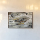 Neutral Abstract Gray by Silvia Vassileva. shown as a paper print in a white frame. Available as a archival giclee rolled canvas, fine art paper, or poster print. SKU 28464i.