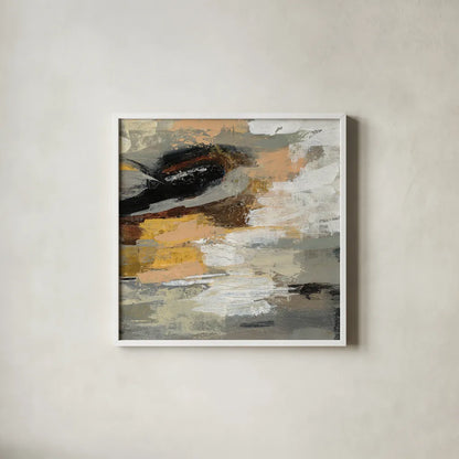 Neutral Abstract III by Silvia Vassileva. Shown in a crisp white glass frame for a clean and minimalist style. Available as an archival giclee rolled canvas, fine art paper, or poster print. SKU 28409a.