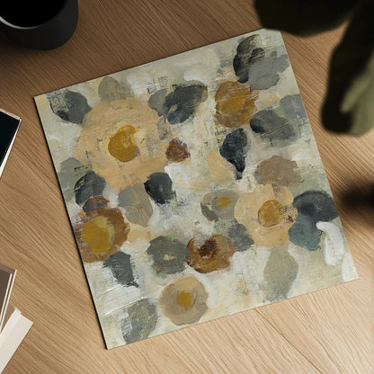 Neutral Floral Beige II by Silvia Vassileva. Shown as a detailed flat fine art print, highlighting archival giclee quality. Available as an archival giclee rolled canvas, fine art paper, or poster print. SKU 28027a.