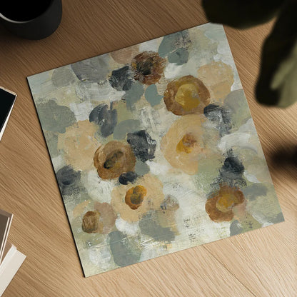 Neutral Floral Beige III by Silvia Vassileva. Shown as a detailed flat fine art print, highlighting archival giclee quality. Available as an archival giclee rolled canvas, fine art paper, or poster print. SKU 28028a.