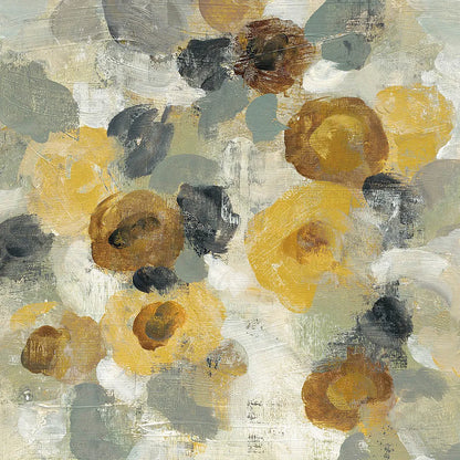 Neutral Floral Beige III Yellow Flowers by Silvia Vassileva. SKU 28407a. Archival Giclee Fine art print for wall decor.