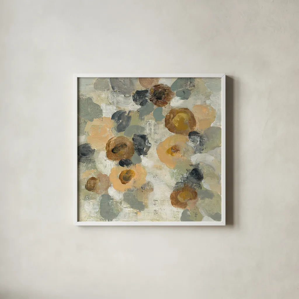 Neutral Floral III by Silvia Vassileva. Shown in a crisp white glass frame for a clean and minimalist style. Available as an archival giclee rolled canvas, fine art paper, or poster print. SKU 27132a.