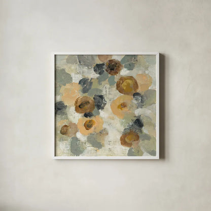 Neutral Floral III by Silvia Vassileva. Shown in a crisp white glass frame for a clean and minimalist style. Available as an archival giclee rolled canvas, fine art paper, or poster print. SKU 27132a.