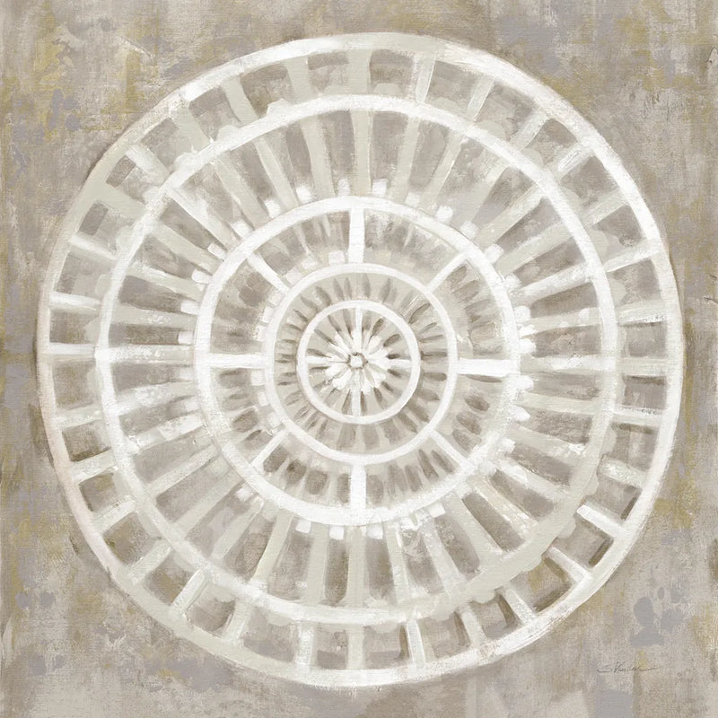 Neutral Textured Medallion Light by Silvia Vassileva. SKU 57367a. Archival Giclee Fine art print for wall decor.