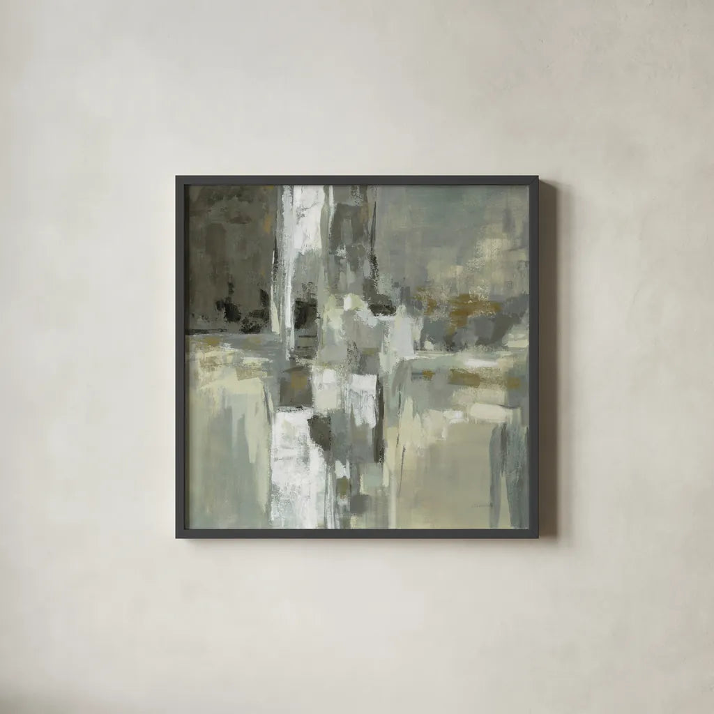 Neutral Water by Silvia Vassileva. Shown in a sleek black glass frame for a contemporary gallery look. Available as an archival giclee rolled canvas, fine art paper, or poster print. SKU 65026a.