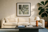 Neutral Water by Silvia Vassileva. Displayed in a glass frame with matte in a clean modern living room. Available as an archival giclee rolled canvas, fine art paper, or poster print. SKU 65026a.
