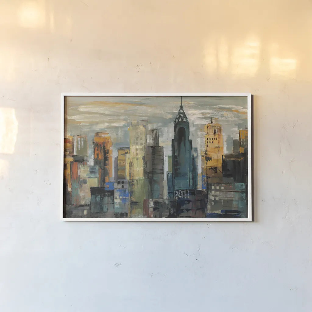 New York Moment v2 by Silvia Vassileva. shown as a paper print in a white frame. Available as a archival giclee rolled canvas, fine art paper, or poster print. SKU 99883i.