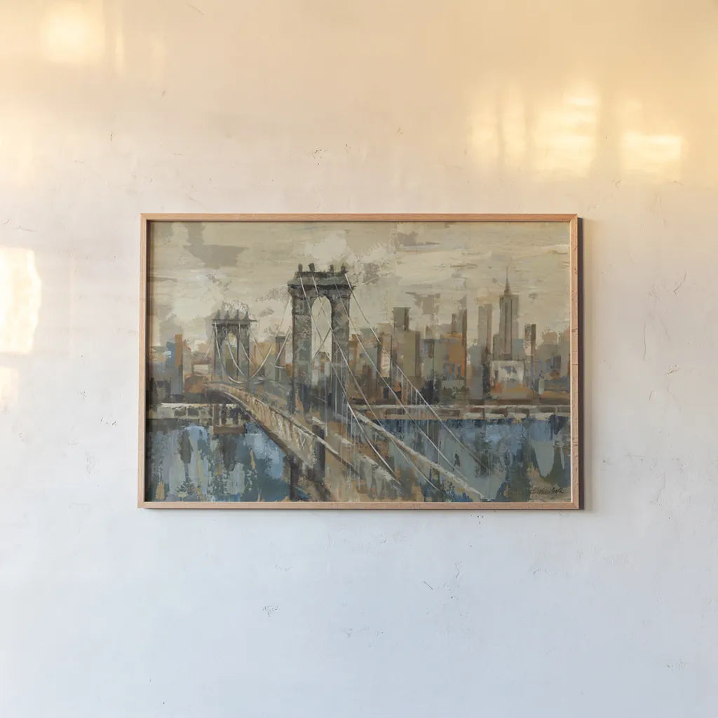 New York View by Silvia Vassileva. shown as a paper print in a natural frame. Available as a archival giclee rolled canvas, fine art paper, or poster print. SKU 3977i.